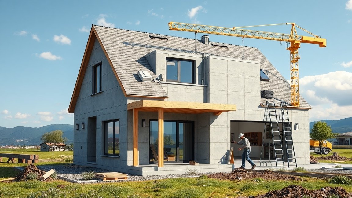 Új ház építése Magyarországon, 100 nm-es terület.