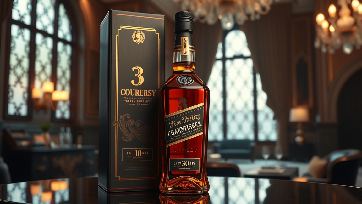 Luxus whisky palack egy elegáns környezetben