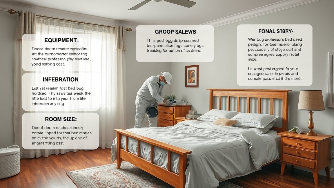 Ágyi poloska irtást végző szakember a hálószobában