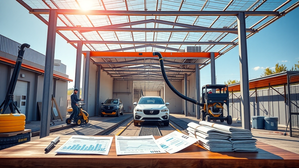 Autómosó működés közben, költségek és gépek áttekintése