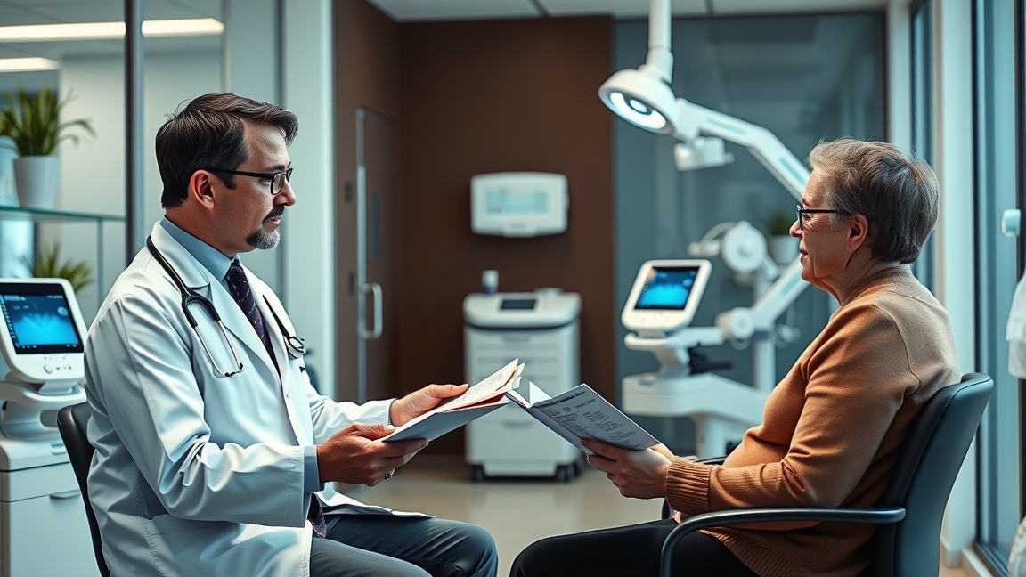 Egy orvos és egy páciens beszélgetése biológiai terápiáról