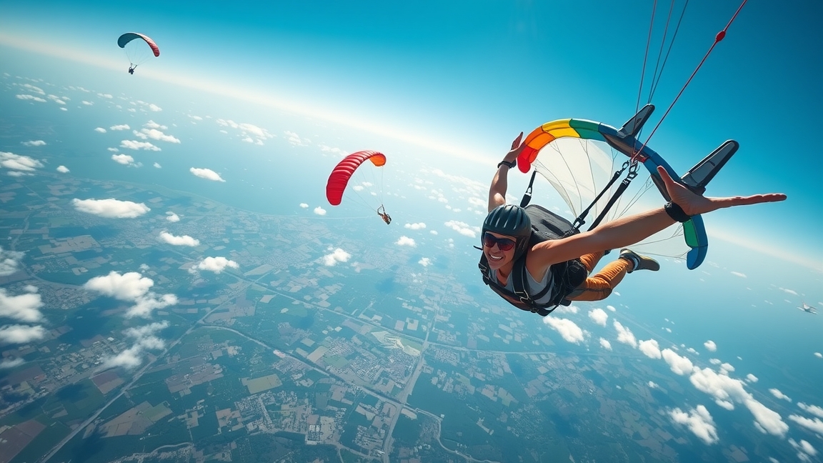 Ejtőernyős ugrás élmény a levegőben