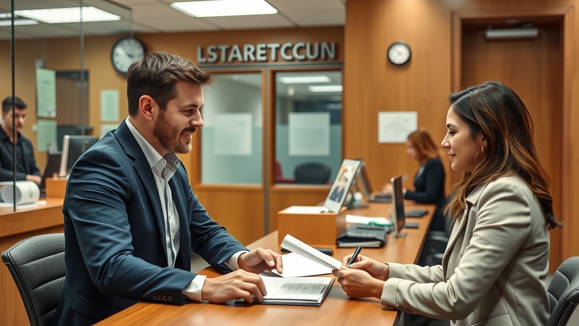 Két ember beszélget egy ügyvéd irodájában élettársi kapcsolat bejegyzéséről.