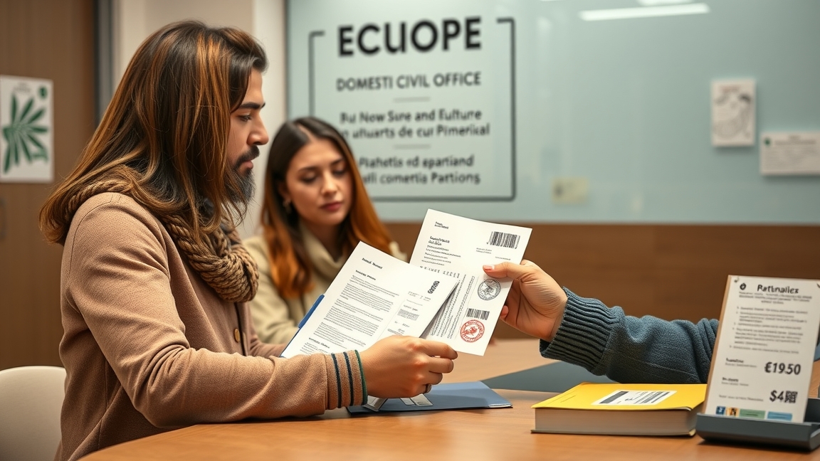 Élettársi kapcsolat regisztrációja okmányokkal irodában