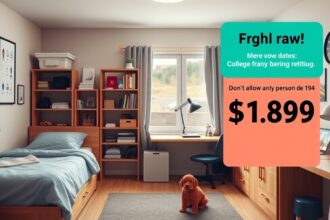 Kollégiumi szoba díja és berendezései