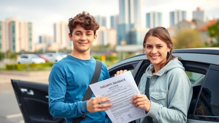 Fiatal sofőrök biztosítási dokumentumokat tartanak a kezükben.