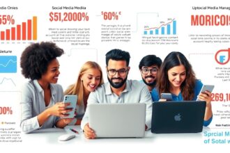 Közösségi média menedzsment árak és statisztikák infografika