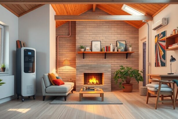 Kényelmes nappali központi fűtéssel és kandallóval