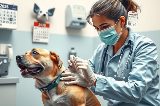 Állatorvos olt egy kutyát egy klinikán 2025-ben