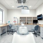 Modern fogászat belső tér láthatatlan fogszabályozóval.