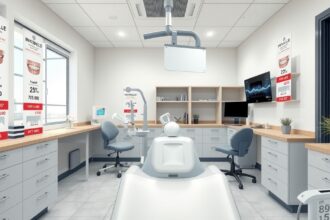 Modern fogászat belső tér láthatatlan fogszabályozóval.