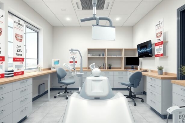 Modern fogászat belső tér láthatatlan fogszabályozóval.