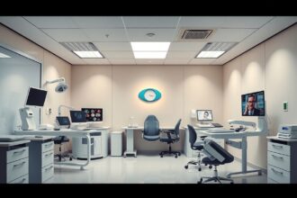 Modern szemorvosi rendelő berendezése