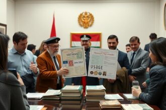 Magyar állampolgársági iratok bemutatása hivatalos környezetben.