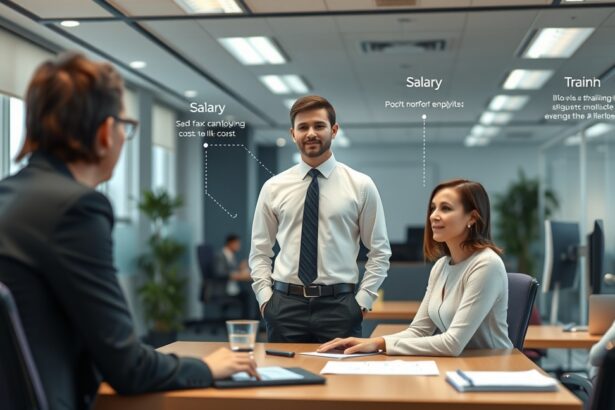 Munkahelyi megbeszélés bérköltségekről és képzésről