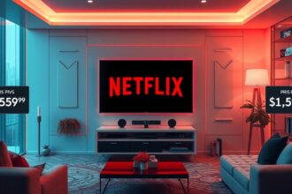 Netflix előfizetési árak 2025-ben - modern nappali.