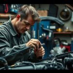 Autószerelő porlasztó felújítása az autó motorjában