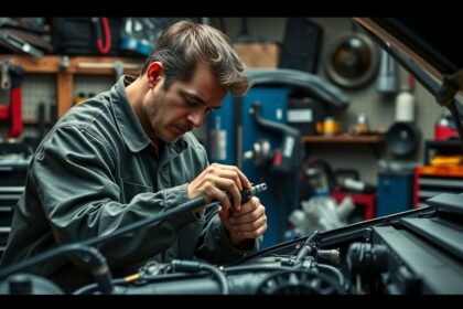 Autószerelő porlasztó felújítása az autó motorjában