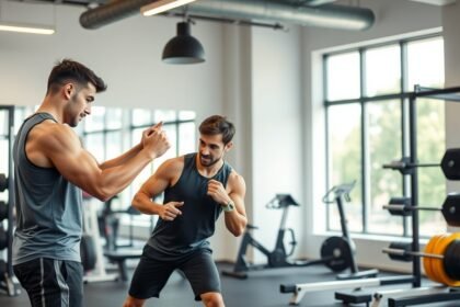 Két személyi edző a terem edzés közben, motiváló környezetben.