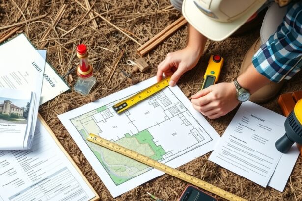 Telekmegosztás tervezési dokumentumok földmérői eszközökkel.