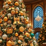 A világ legdrágább karácsonyfájának díszítése arany és ezüst gömbökkel.