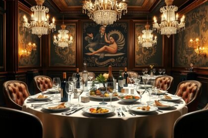 Luxusétterem asztala fine dining élménnyel