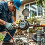 Vízóra cseréje szakember által otthoni környezetben.