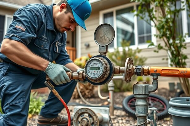 Vízóra cseréje szakember által otthoni környezetben.