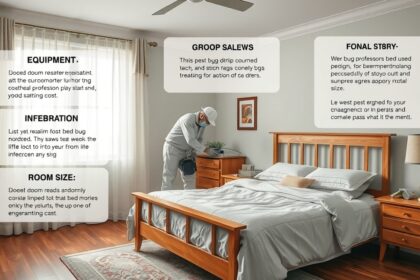 Ágyi poloska irtást végző szakember a hálószobában