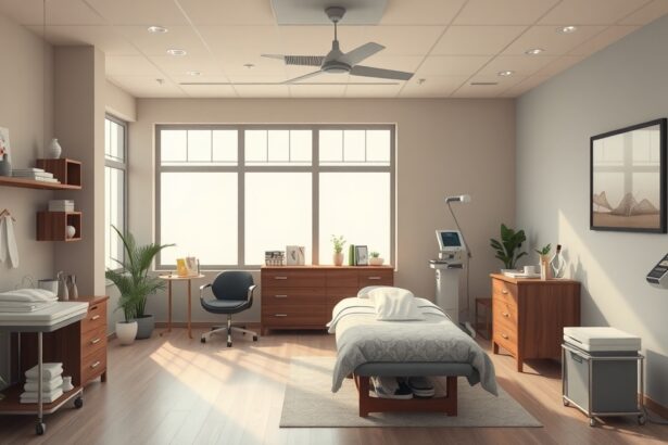 Modern akupunktúrás kezelőhelyiség berendezése