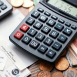 Számológép és bankjegyek átutalási költségek számításához