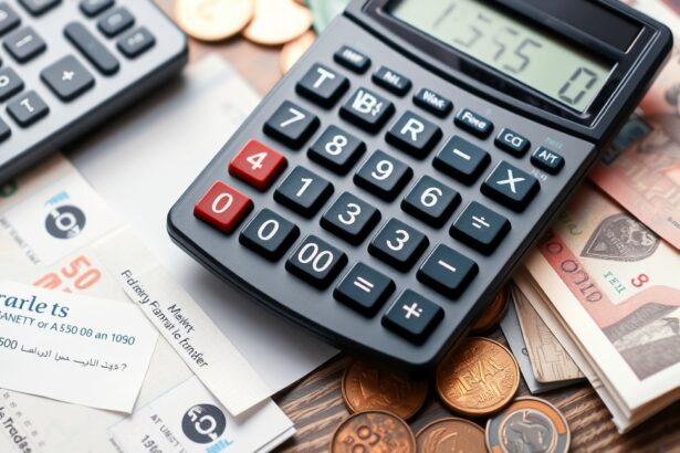 Számológép és bankjegyek átutalási költségek számításához