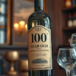 100 éves borosüveg antik háttérben