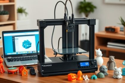 Kezdő 3D nyomtató és nyomtatott figurák az asztalon