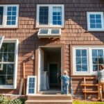 Ablakcsere házon, fiatal gyerek és felnőtt dolgozik.