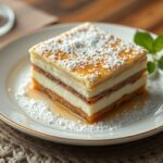 Aranygaluska desszert, gazdagon díszítve porcukorral