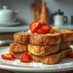 Bundás kenyér kreative tálalása friss gyümölcsökkel