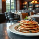 Gundel palacsinta tálalva elegáns étteremben