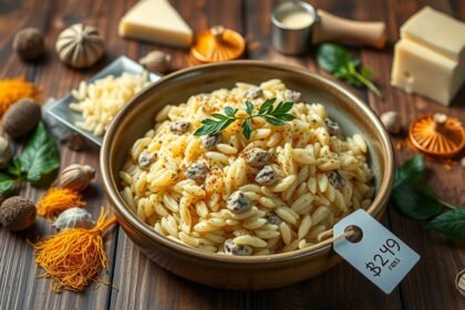 Rizottó adag sokféle hozzávalóval és fűszerekkel