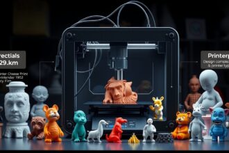 3D nyomtató különböző figurákkal és árakkal, tervezési összetettség