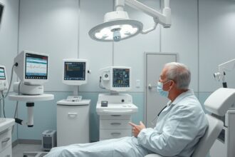 Orvosi rendelő, ahol allergiavizsgálatot végeznek modern eszközökkel.