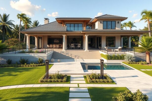 Modern álomotthon kerttel és medencével