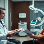 Egy orvos és egy páciens beszélgetése biológiai terápiáról