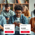 Online angol tanfolyamok árainak összehasonlítása mobilon.