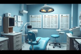 Bőrgyógyászati rendelő belső tér, árlistával és orvosi berendezésekkel