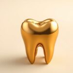 Aranyfog modell, reprezentálja a fogászatot és a fogpótlást.