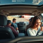 Autós utazás a tengerhez barátokkal, élvezetes környezetben.