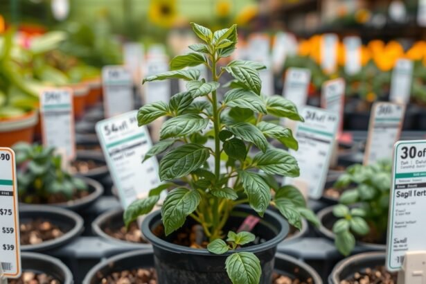 Bazsalikom palánta a kertészetben árakkal és jelzésekkel