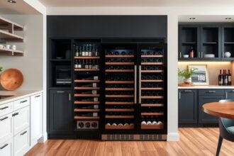 Modern borhűtő berendezés a stílusos konyhában