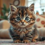 Brit rövidszőrű cica otthoni környezetben